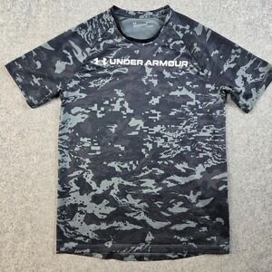 Under Armour Camo‎ T-Shirt Mens Small Gray Short Sleeve ABC Camo Loose Fit
